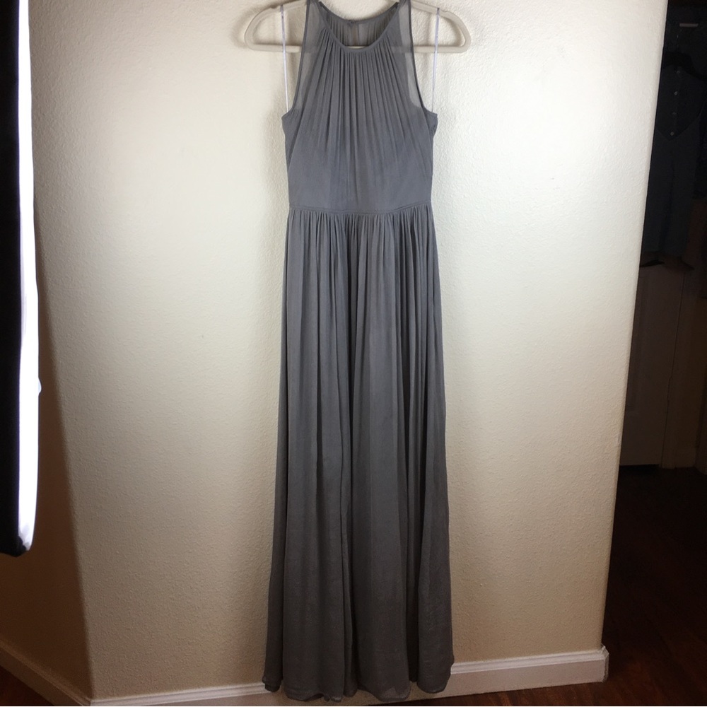 J. CREW Gray Evening Gown Silk Long Length Sleeveless Size 00